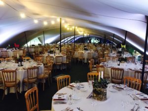 Stretch tent with 5'6 Round Tables