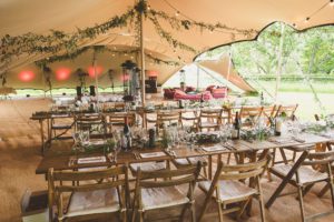 Rustic stretch tent layout